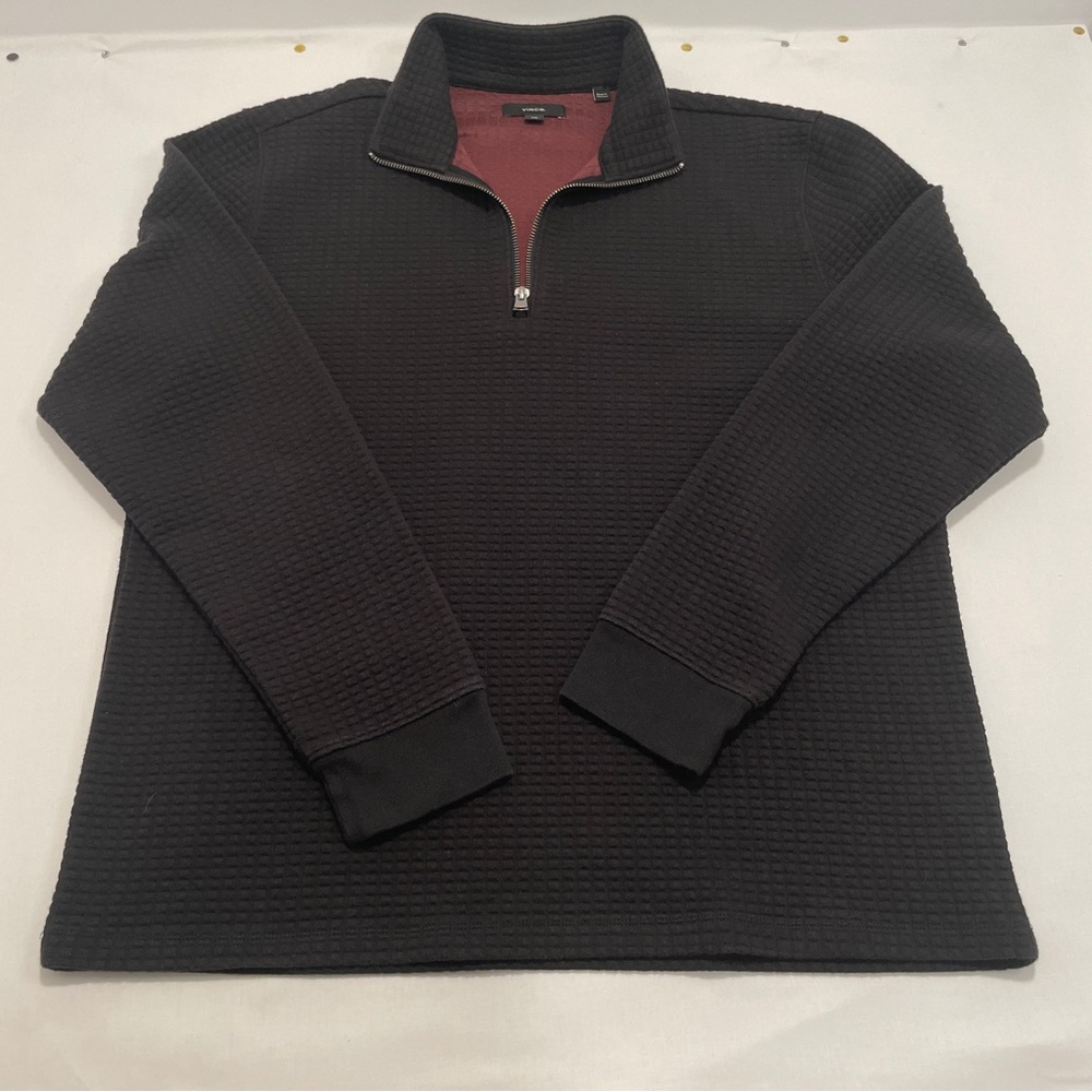 VINCE quarter zip black men’s Large - Picture 3 of 9